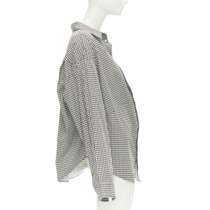 Balenciaga Houndstooth Swing Shirt Black Cotton Never worn - Model View