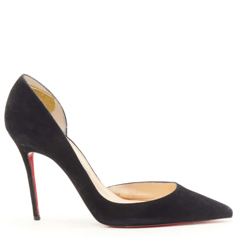 Christian Louboutin Iriza 100 Black Suede Very good condition - Front View
