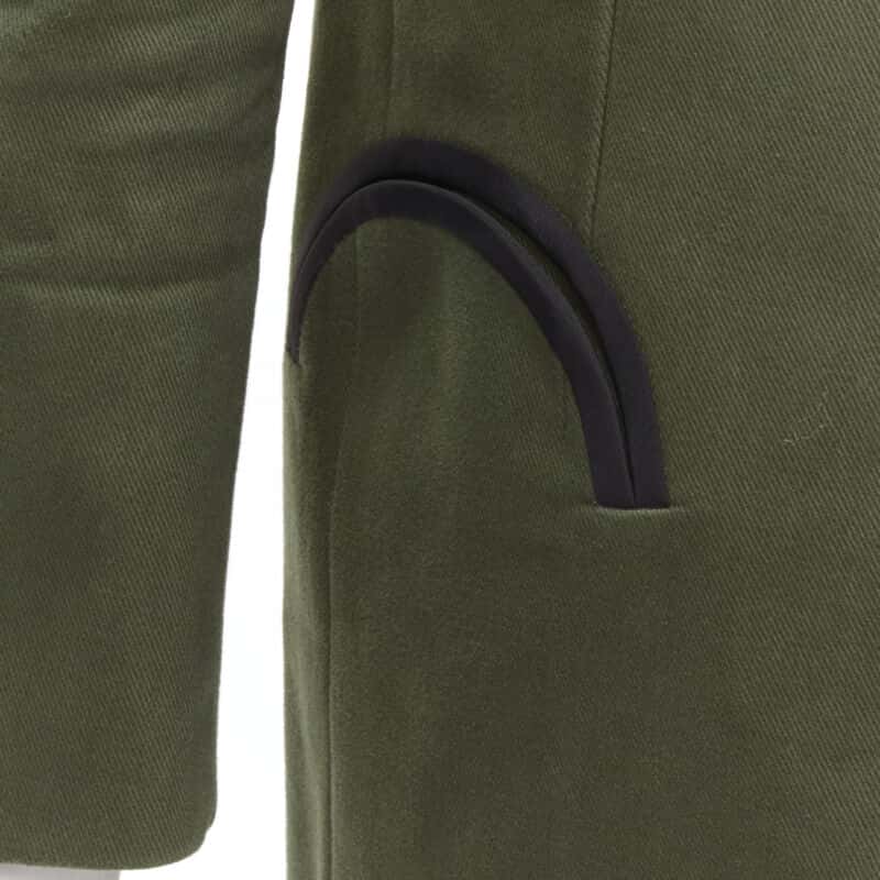 Blaze Milano Khaki Curved Shawl Blazer Green Cotton Very good condition - Back View