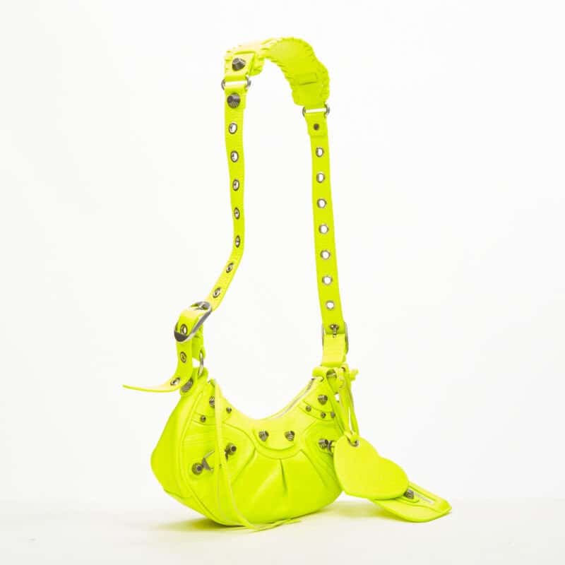 Balenciaga Cat Print Tote Bag Yellow Leather Never worn - Inside View
