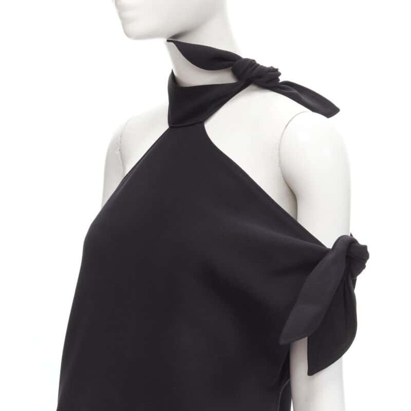 Rosie Assoulin Cold Shoulder Gown Black Cotton Never worn - Back View