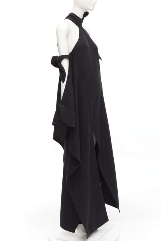 Rosie Assoulin Cold Shoulder Gown Black Cotton Never worn - Inside View