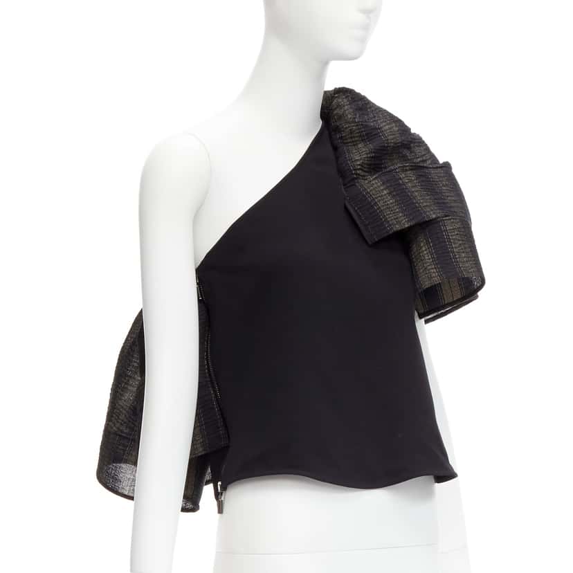 Maticevski Ruffle Tiered Top Black Polyester Never worn - Inside View