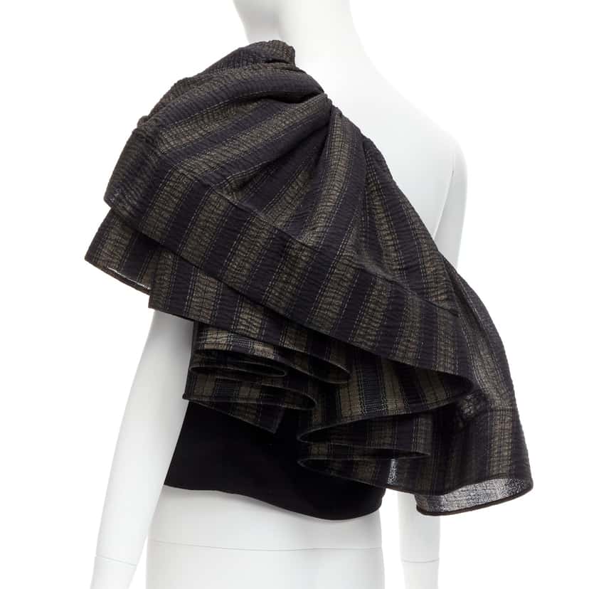 Maticevski Ruffle Tiered Top Black Polyester Never worn - Box View