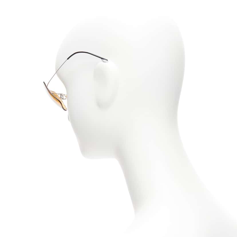 Chanel CC Cyber Sunglasses Yellow Metal Very good condition - Box View