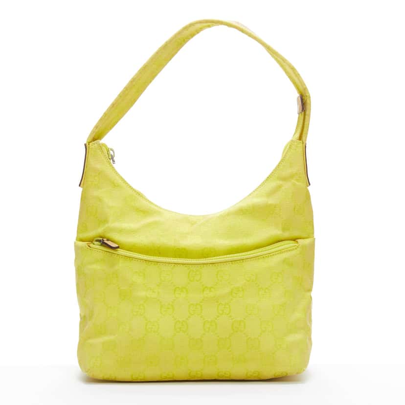Gucci Twin Denim Bag Yellow Fair condition - Front View