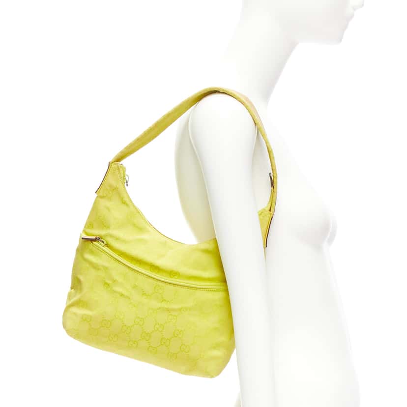 Gucci Twin Denim Bag Yellow Fair condition - Back View
