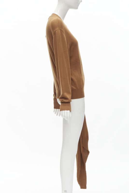 Monse Draped Hem Sweater Brown Wool Never worn, with tag - Model View