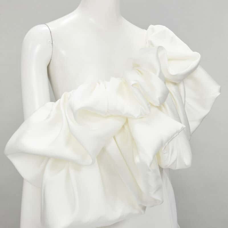 Solace London Cascade Flounce Dress White Polyester Never worn - Back View