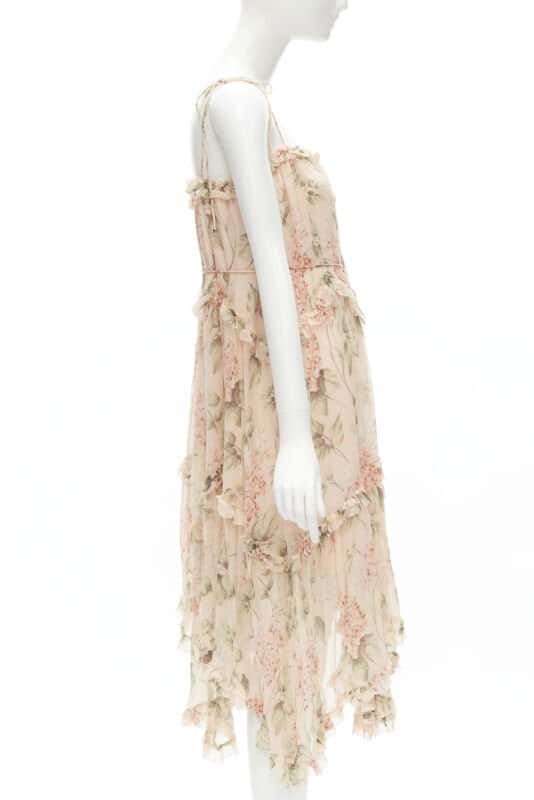 Zimmermann Floral Summer Dress Beige Silk Never worn - Model View