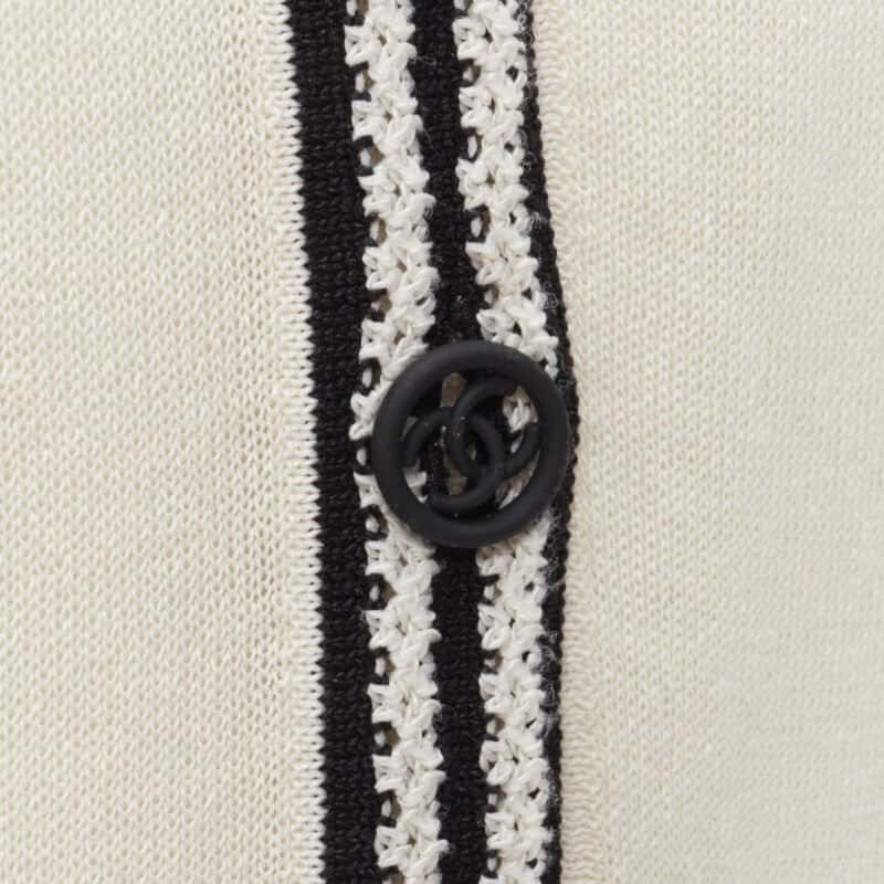 Chanel Crochet Knit Dress Beige Silk Never worn - Back View