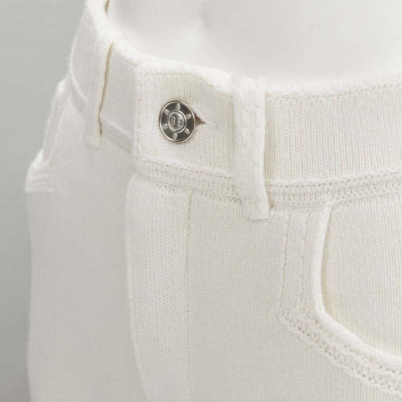 Barrie Cashmere Knit Shorts Beige Polyester Never worn, with tag - Back View
