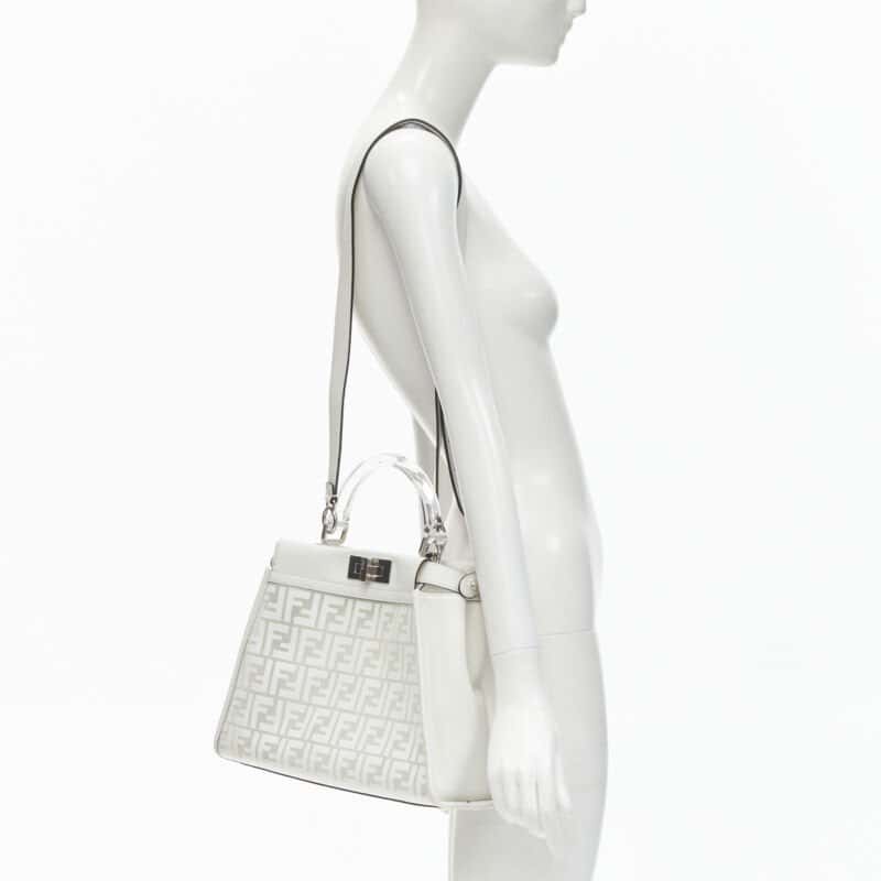 Fendi Supreme Pouchette Bag White Plastic Never worn, with tag - Back View