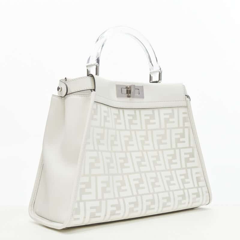 Fendi Supreme Pouchette Bag White Plastic Never worn, with tag - Inside View