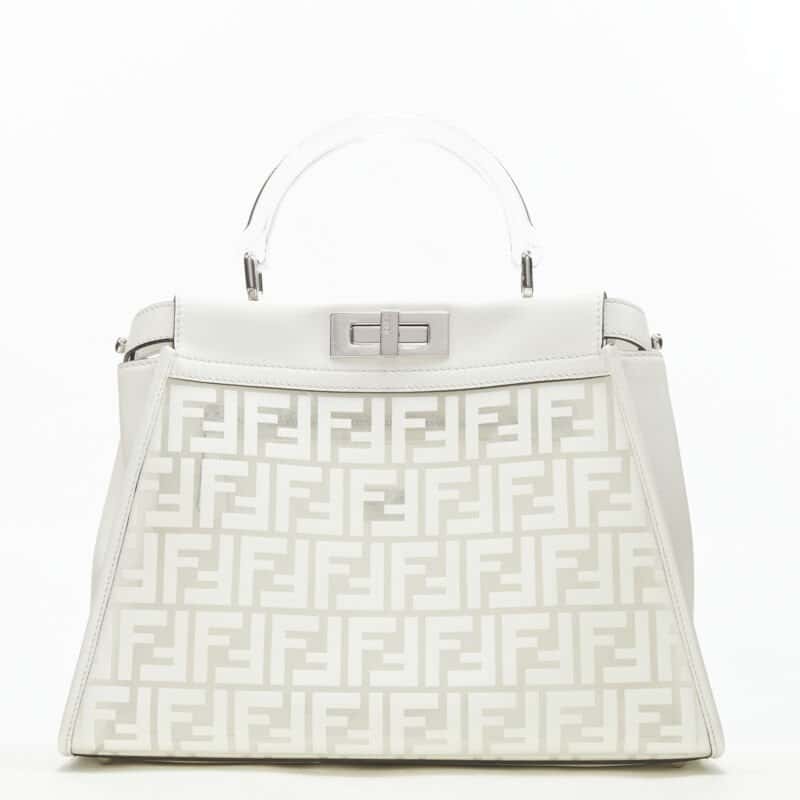 Fendi Supreme Pouchette Bag White Plastic Never worn, with tag - Box View