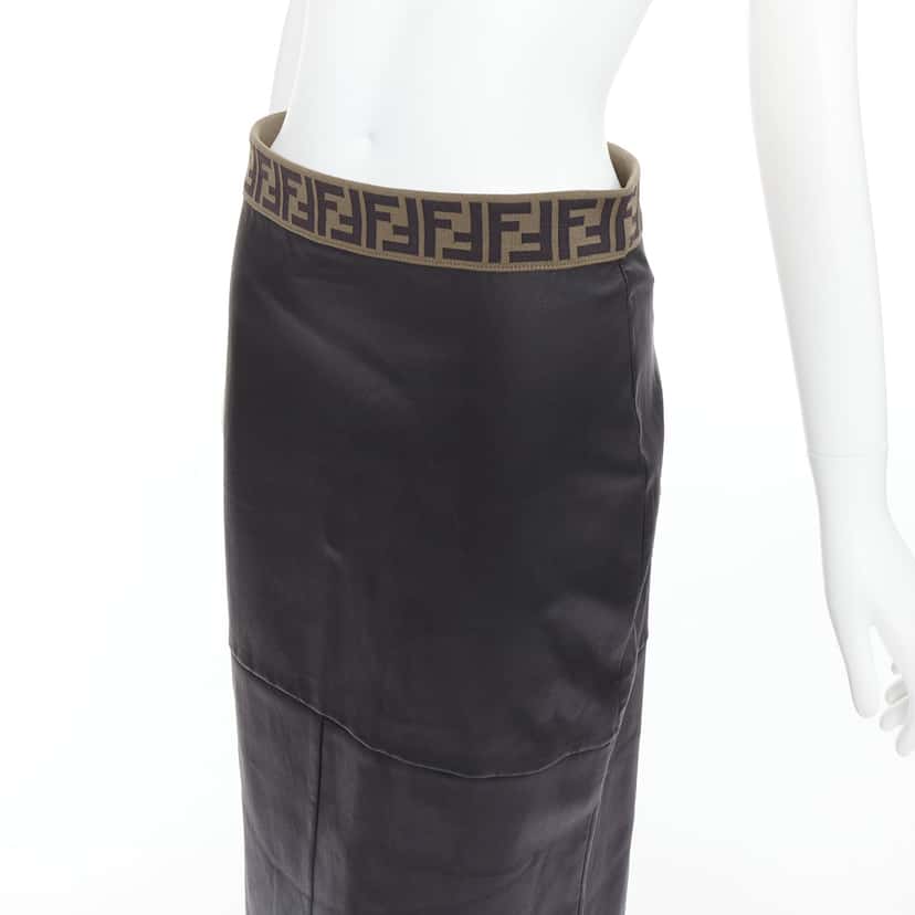 Fendi Gonna Black Leather Never worn, with tag - Back View