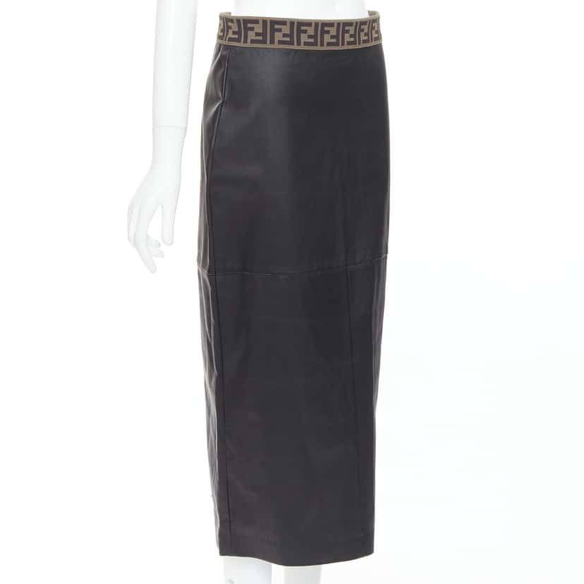 Fendi Gonna Black Leather Never worn, with tag - Inside View