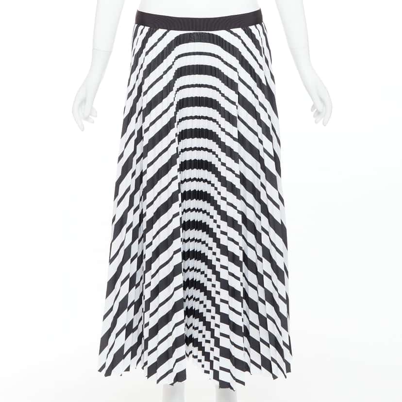 Sacai Ribbon Pleated Skirt Black Polyester Very good condition - Front View