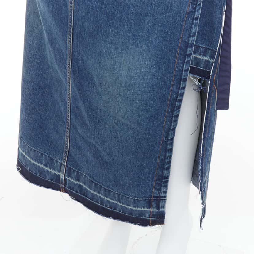 Sacai Layered Denim Skirt Blue Cotton Never worn, with tag - Back View