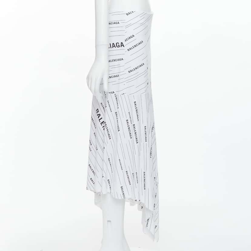 Balenciaga Logo Midi Skirt White Very good condition - Model View