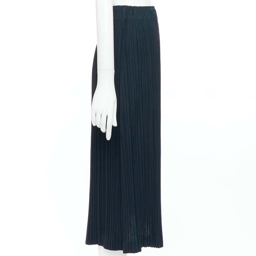 Issey Miyake Pleated Wool Skirt Black Wool Very good condition - Model View
