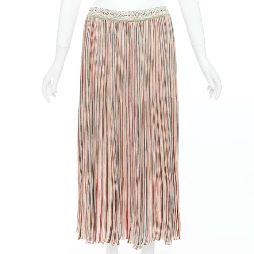 Missoni Striped Knit Skirt MultiColor Cotton Never worn, with tag - Front View