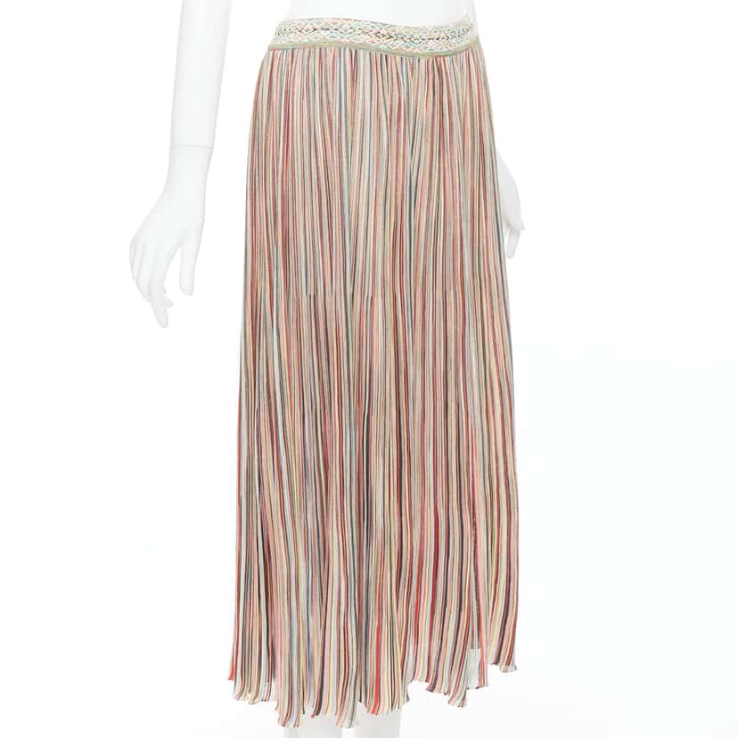 Missoni Striped Knit Skirt MultiColor Cotton Never worn, with tag - Inside View