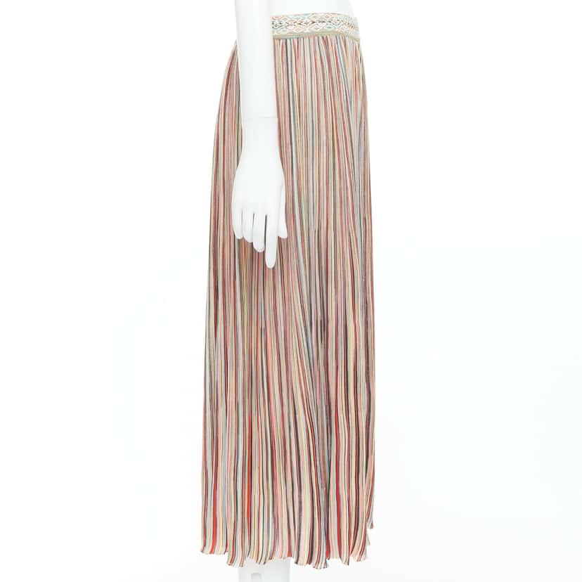 Missoni Striped Knit Skirt MultiColor Cotton Never worn, with tag - Model View