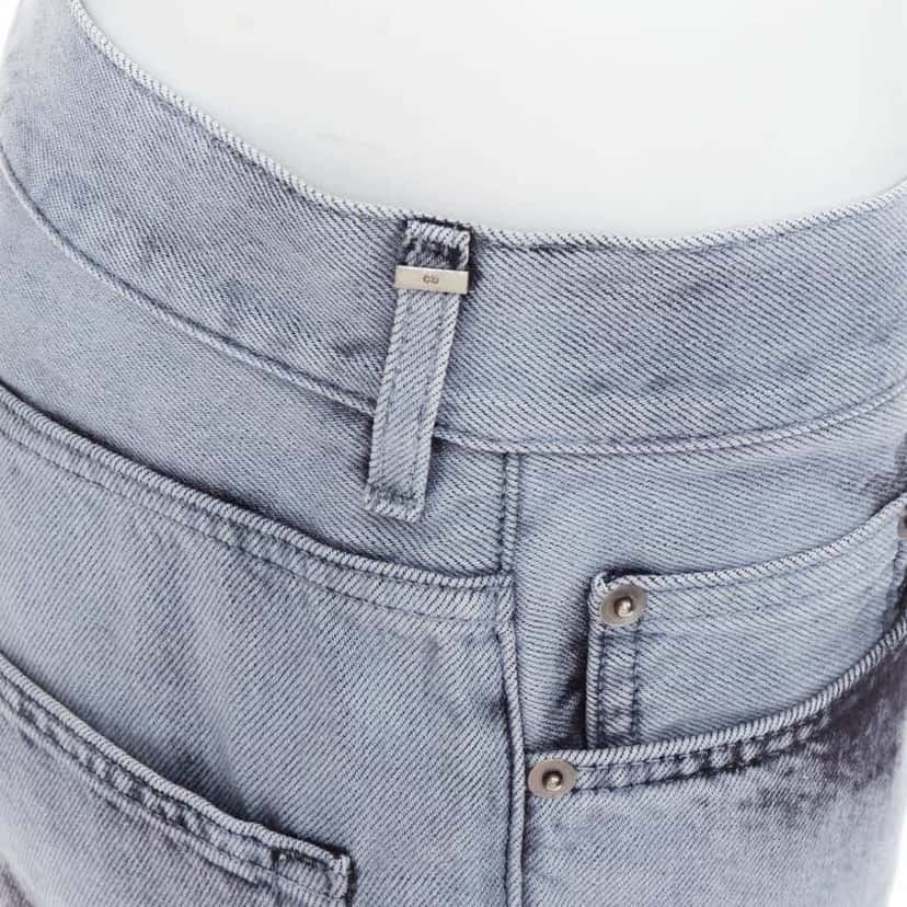 Dior Paint Effect Cropped Jeans Blue Cotton Very good condition - Back View