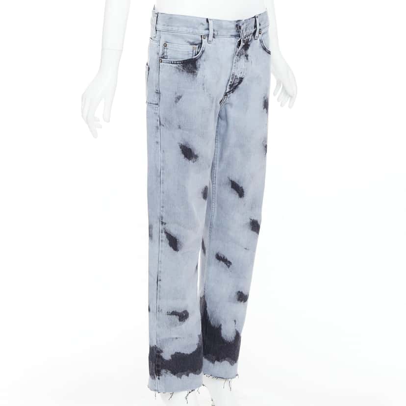 Dior Paint Effect Cropped Jeans Blue Cotton Very good condition - Inside View