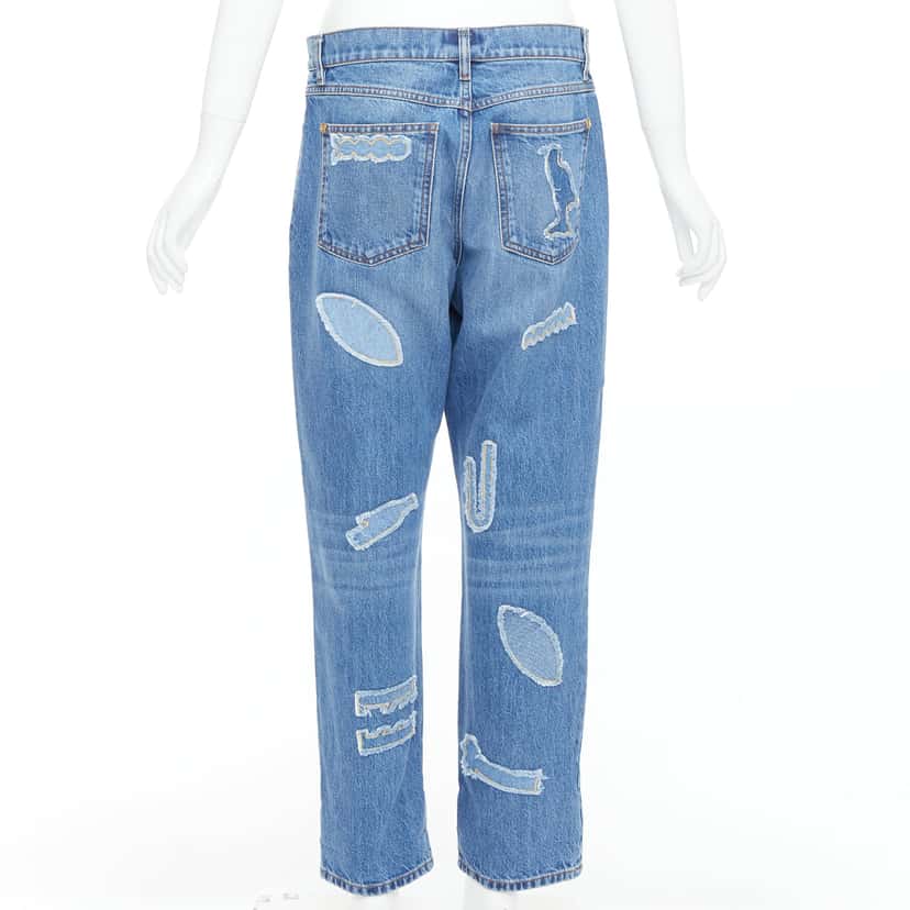 Chanel Blue Patch Straight Jeans Blue Cotton Very good condition - Box View