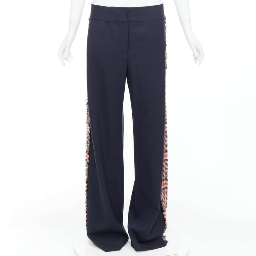 Monse Plaid Trim Trousers Black Wool Never worn, with tag - Inside View