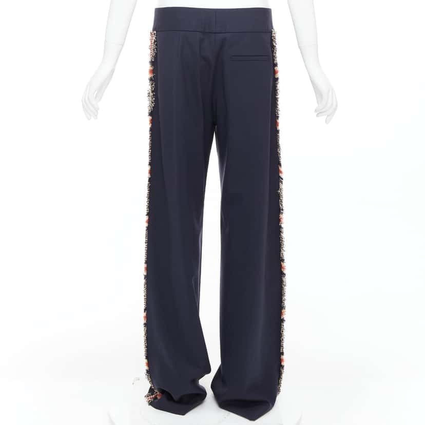 Monse Plaid Trim Trousers Black Wool Never worn, with tag - Box View