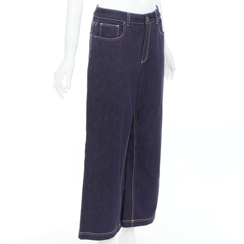 Fendi Brown FF Wide Jeans Blue Cotton Very good condition - Inside View