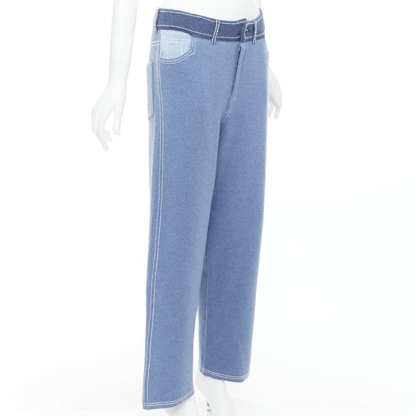 Barrie Topstitch Knit Pants Blue Cashmere Very good condition - Inside View