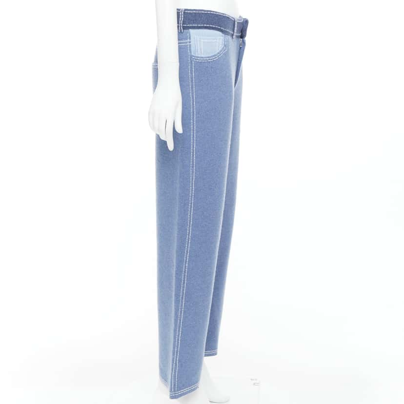 Barrie Topstitch Knit Pants Blue Cashmere Very good condition - Model View