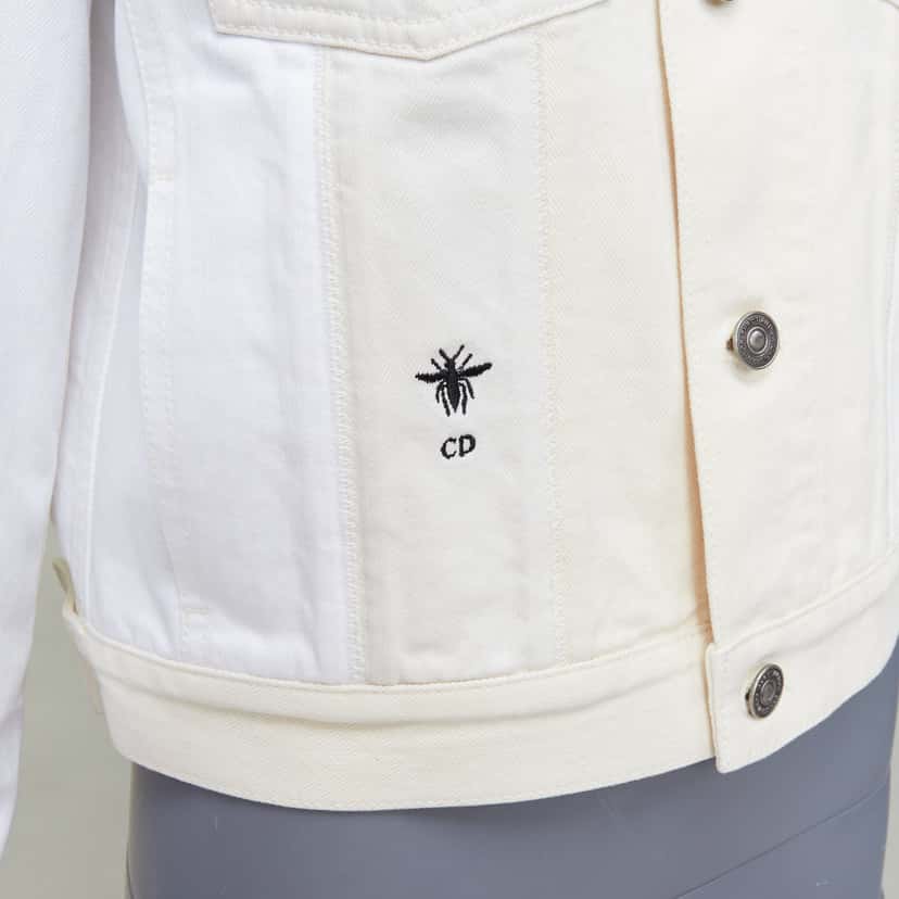 Dior White Denim Logo Jacket White Cotton Very good condition - Back View