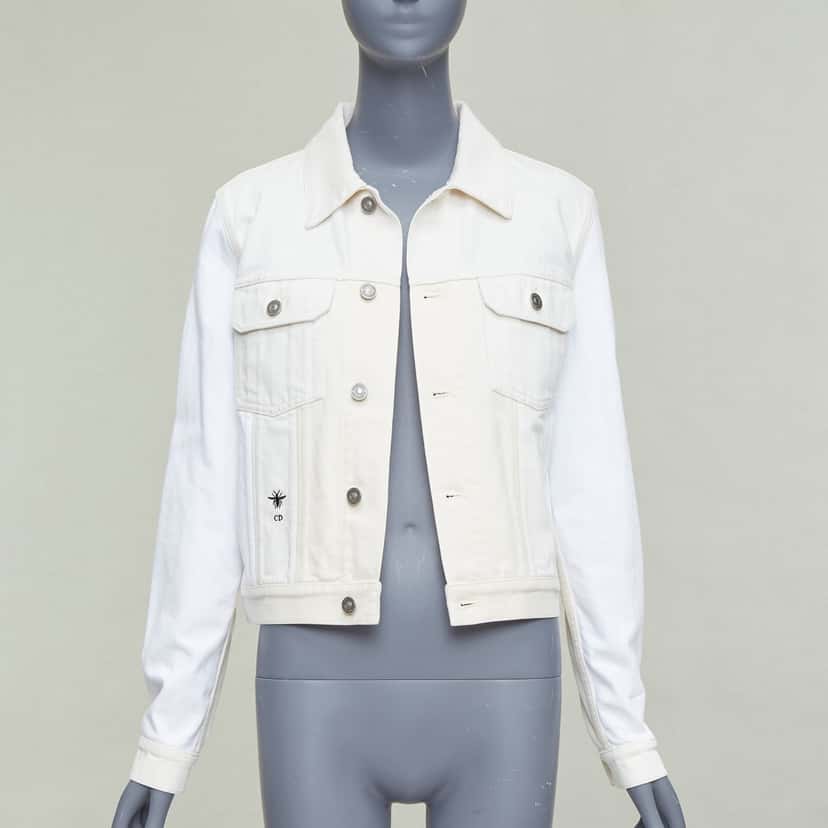 Dior White Denim Logo Jacket White Cotton Very good condition - Inside View