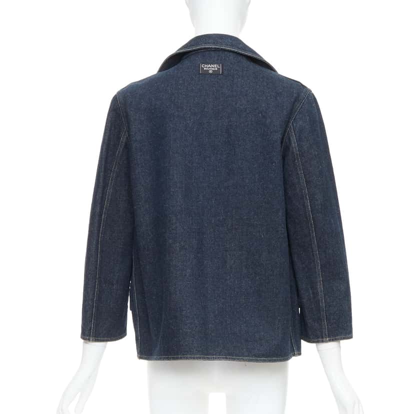 Chanel Indigo Denim Blazer Blue Very good condition - Box View