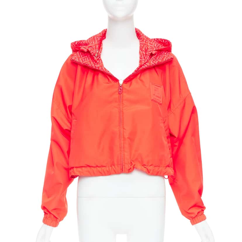 Fendi Red FF Anorak Jacket Red Polyester Very good condition - Inside View