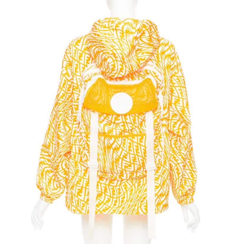 Fendi Yellow Swirl Print Windbreaker Yellow Polyamide Very good condition - Front View