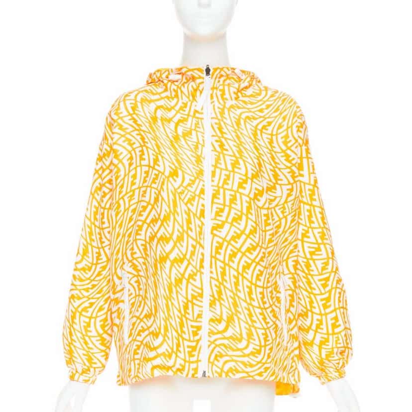 Fendi Yellow Swirl Print Windbreaker Yellow Polyamide Very good condition - Inside View