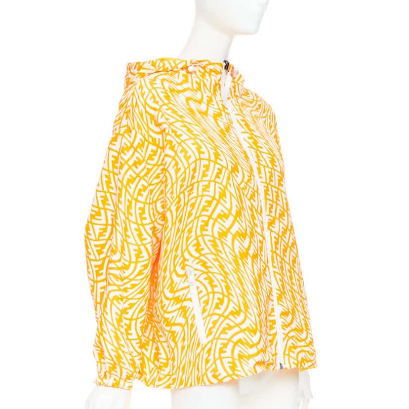 Fendi Yellow Swirl Print Windbreaker Yellow Polyamide Very good condition - Model View