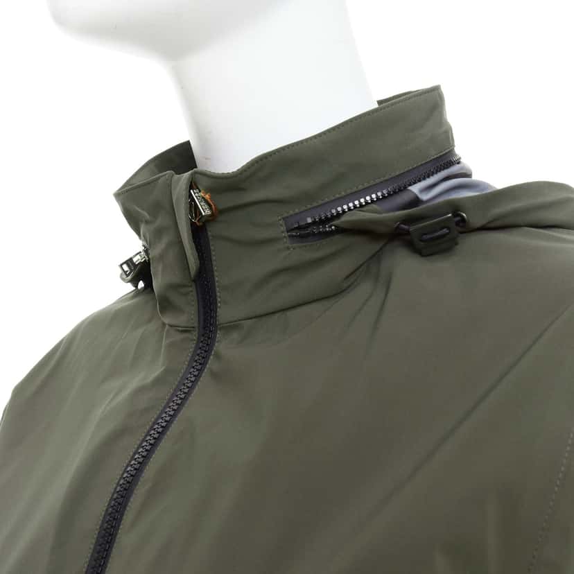Hermès Khaki Zip Windbreaker Khaki Polyamide Never worn, with tag - Back View