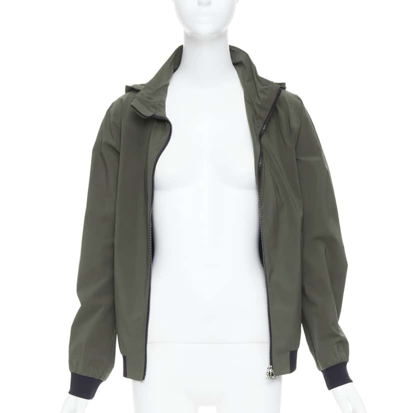 Hermès Khaki Zip Windbreaker Khaki Polyamide Never worn, with tag - Inside View