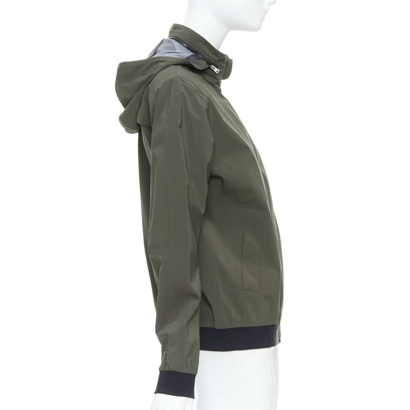 Hermès Khaki Zip Windbreaker Khaki Polyamide Never worn, with tag - Box View