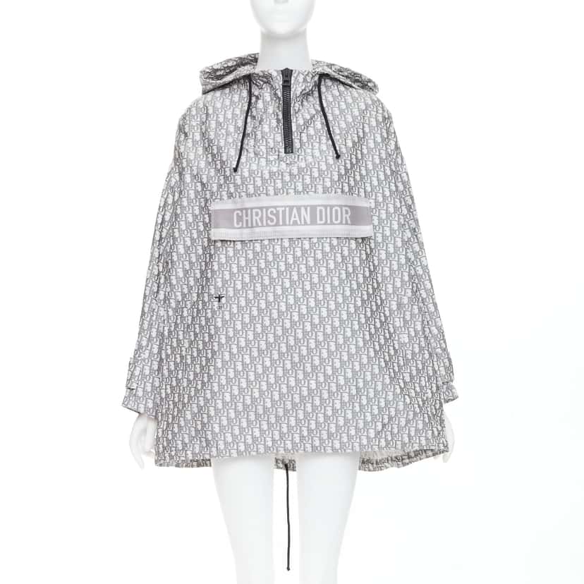 Dior Hooded Anorak Grey Polyester Never worn, with tag - Front View