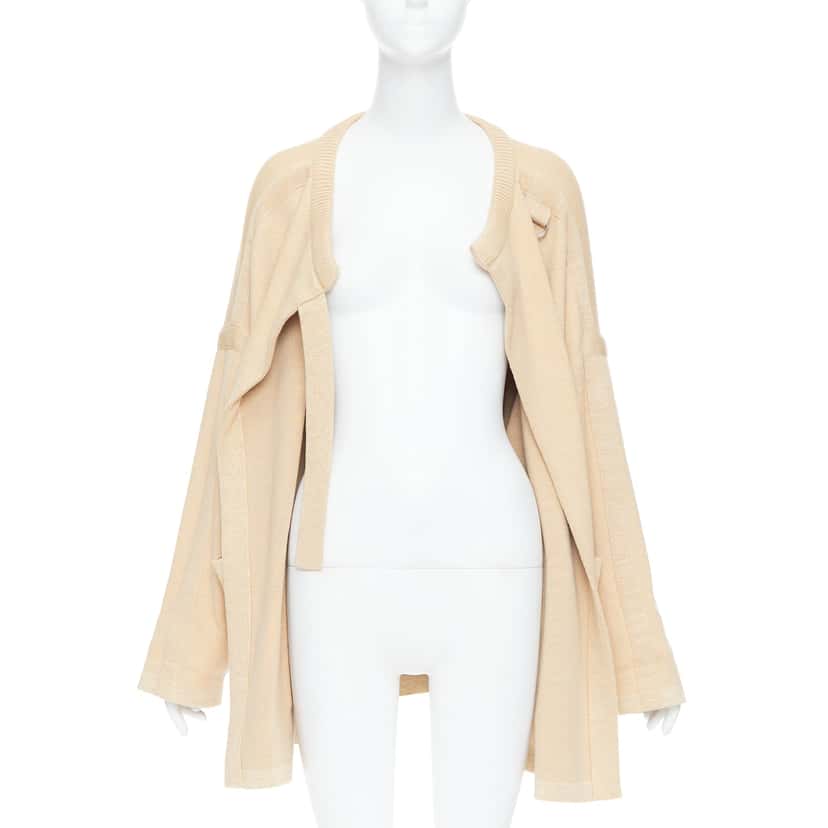 Chloé Embroidered Cardigan Coat Beige Wool Good condition - Inside View