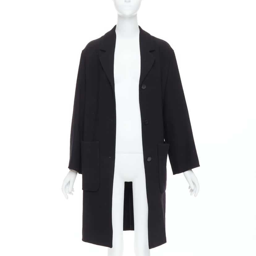 Hermès Black Wool Patch Coat Black Wool Very good condition - Inside View