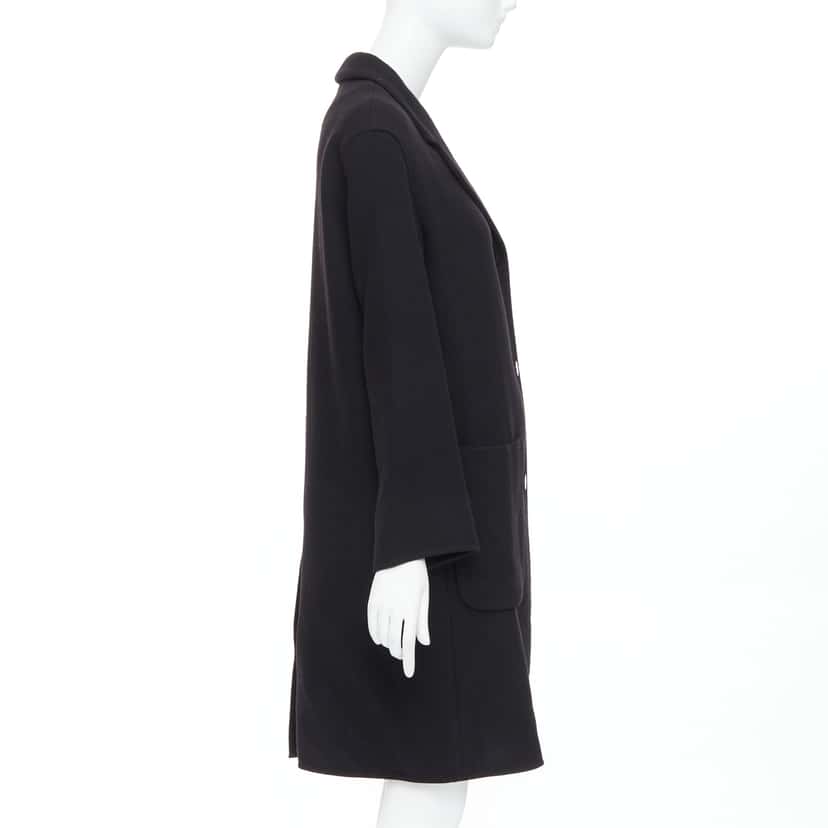 Hermès Black Wool Patch Coat Black Wool Very good condition - Box View